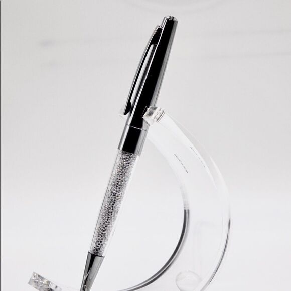 Silvertone Ballpoint Pen with Crystals - Picture 4 of 7